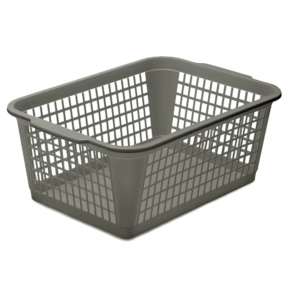 Ybm Home Large Plastic Storage Basket For Organizing - Grey - 1 Piece