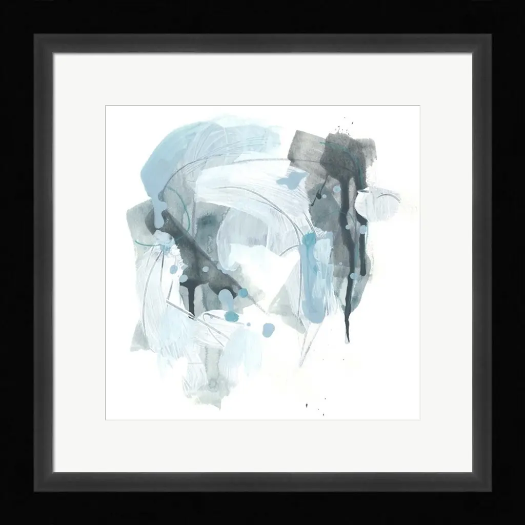 June Erica Vess 'Liquid Notation I' Framed Art - Plastic - Black