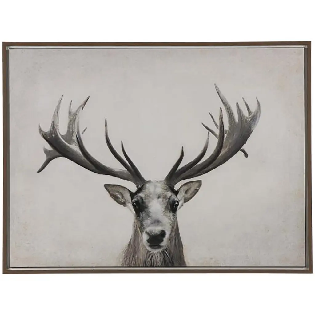 Framed Canvas Deer Antler