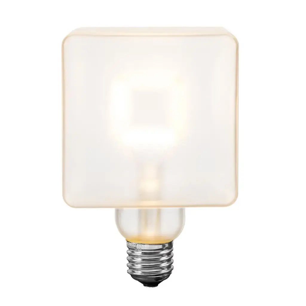 Festive Living Led Cube Light, Unique Edison Bulb With Square Filament, Large Pendant Bulb, E26 Base, 5W 2700k Warm White, Frosted Coated Glass