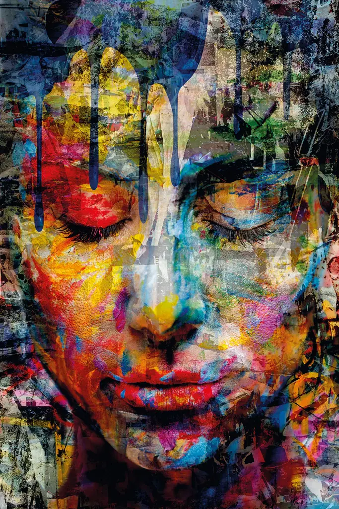 Multi-Colored Face Plexiglass Artwork | Andrew Martin Meditation