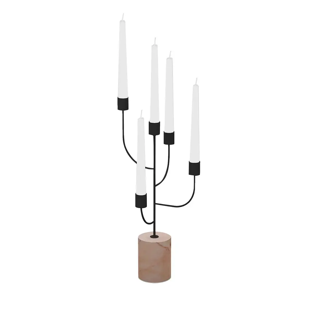 Rami Pink Portogallo And Black Candle Holder