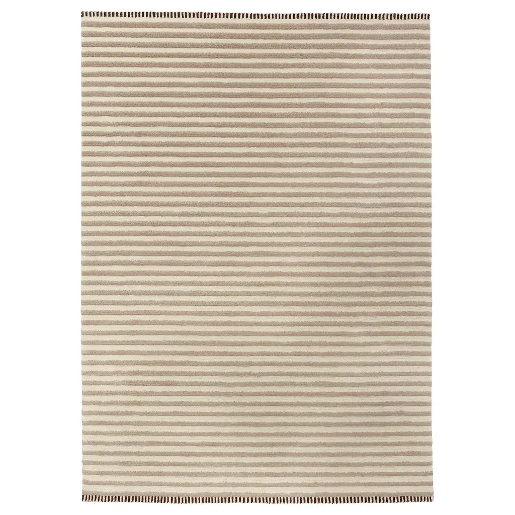 Tågspår Rug, High Pile - White/beige 5 ' 7 "X7 ' 10 "