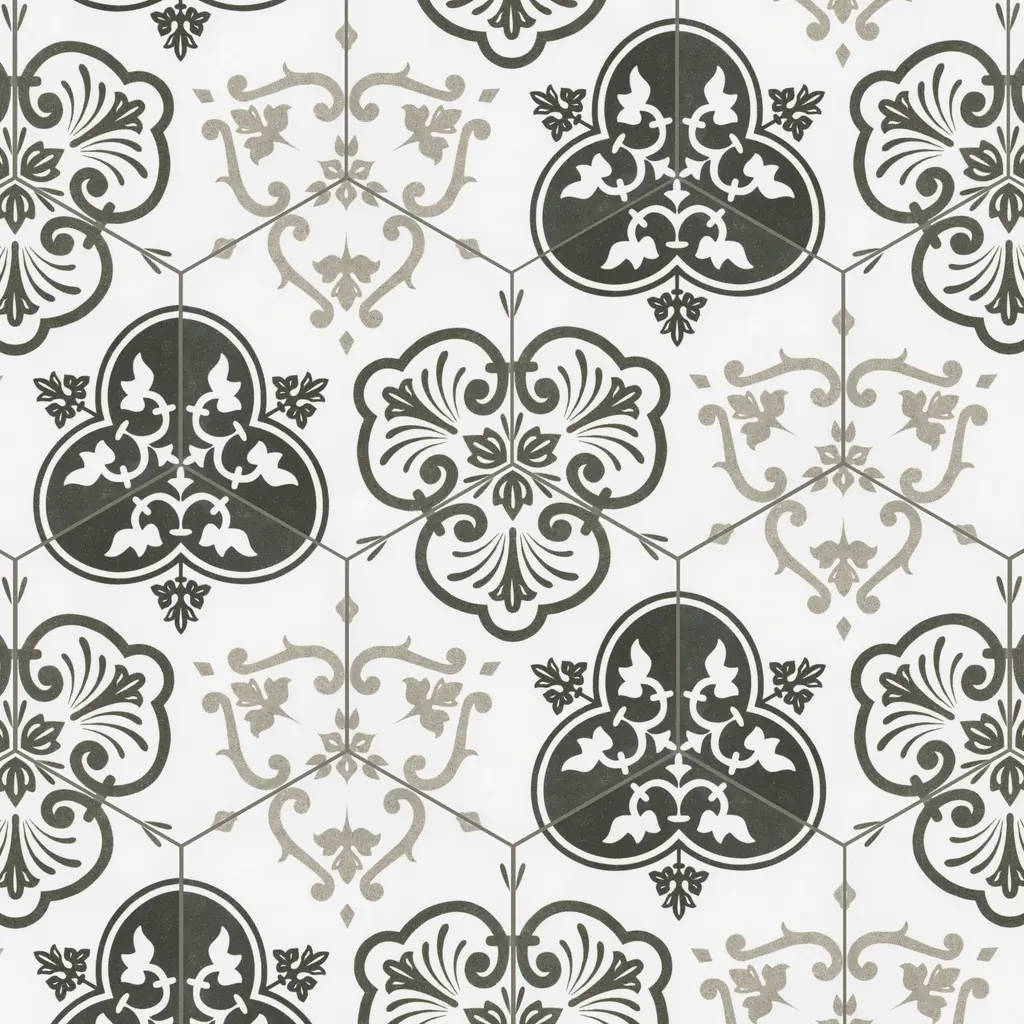 Merola Tile Fantasy Hex Mix 8-5/8" X 9-7/8" Porcelain Floor And Wall Tile - Case (25 Tiles)