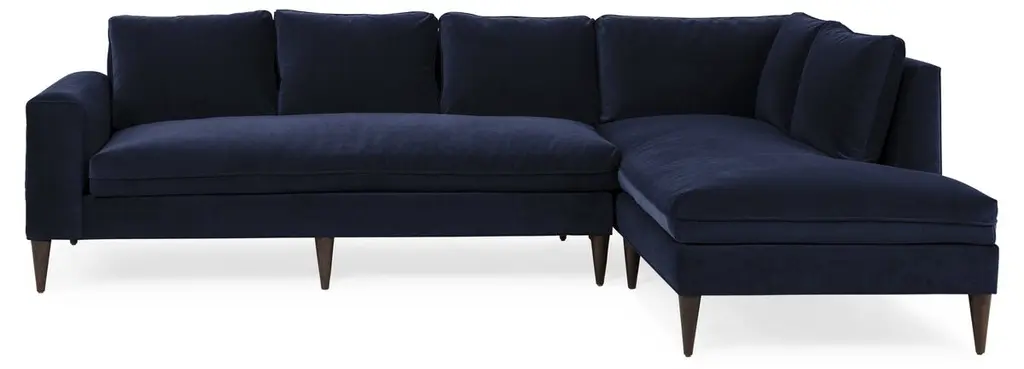 Upton Velvet Rf Sectional