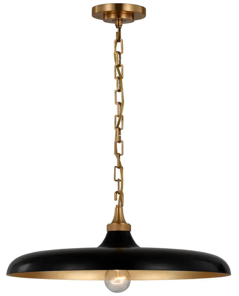Piatto Medium Pendant, Brass/aged Iron
