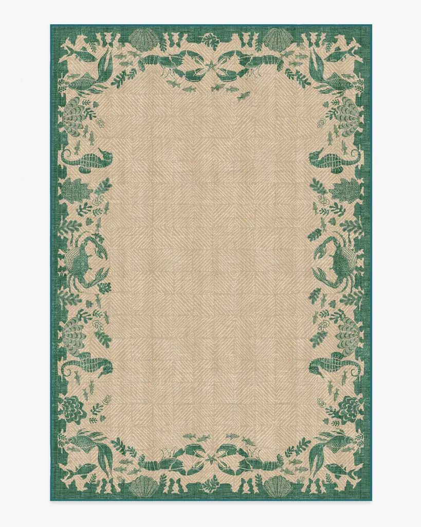 Outdoor Ionia Emerald & Tan Rug