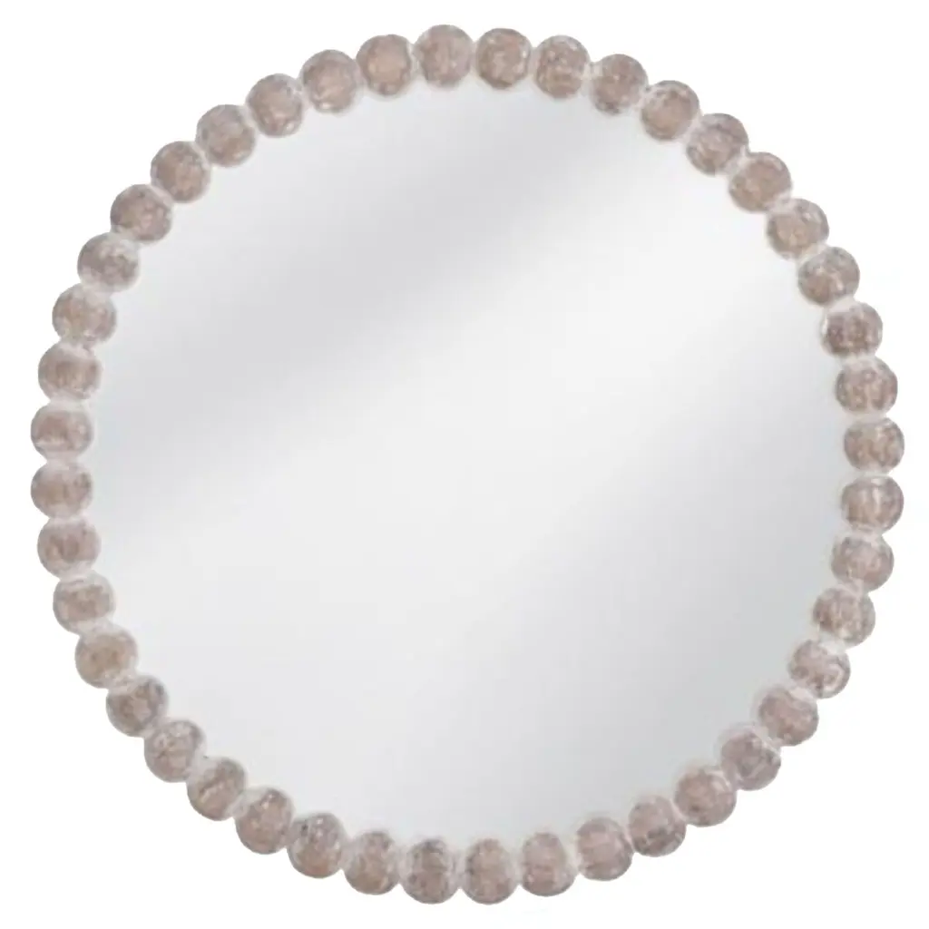 Gio 30" Round Wall Mirror, Whitewash