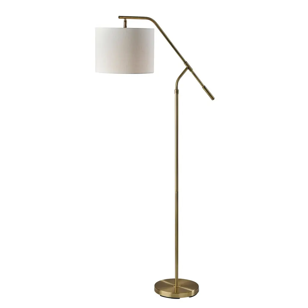 Milo Floor Lamp- Black - Antique Brass