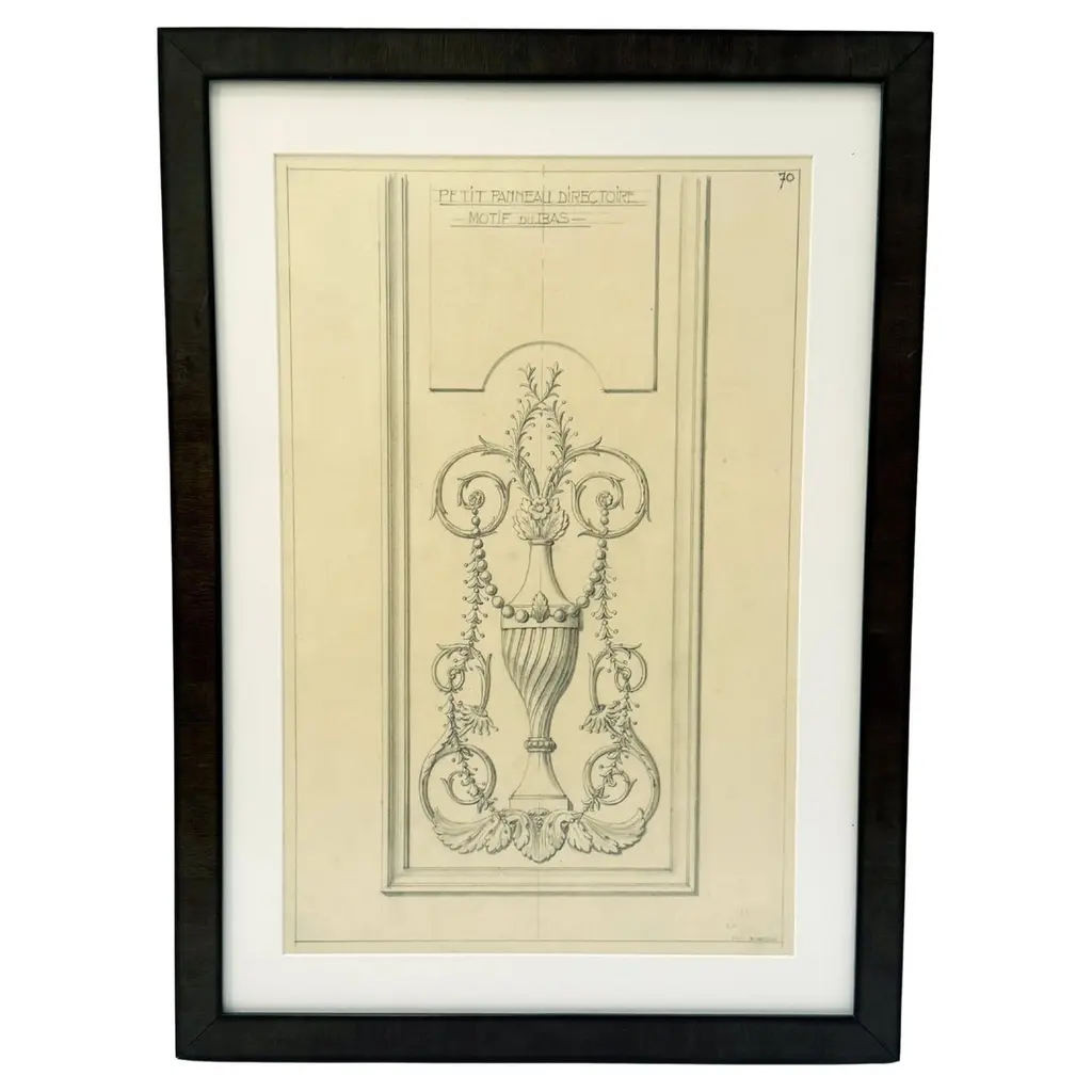 Mid-20th Century Maison Jansen Original Architectural Drawing