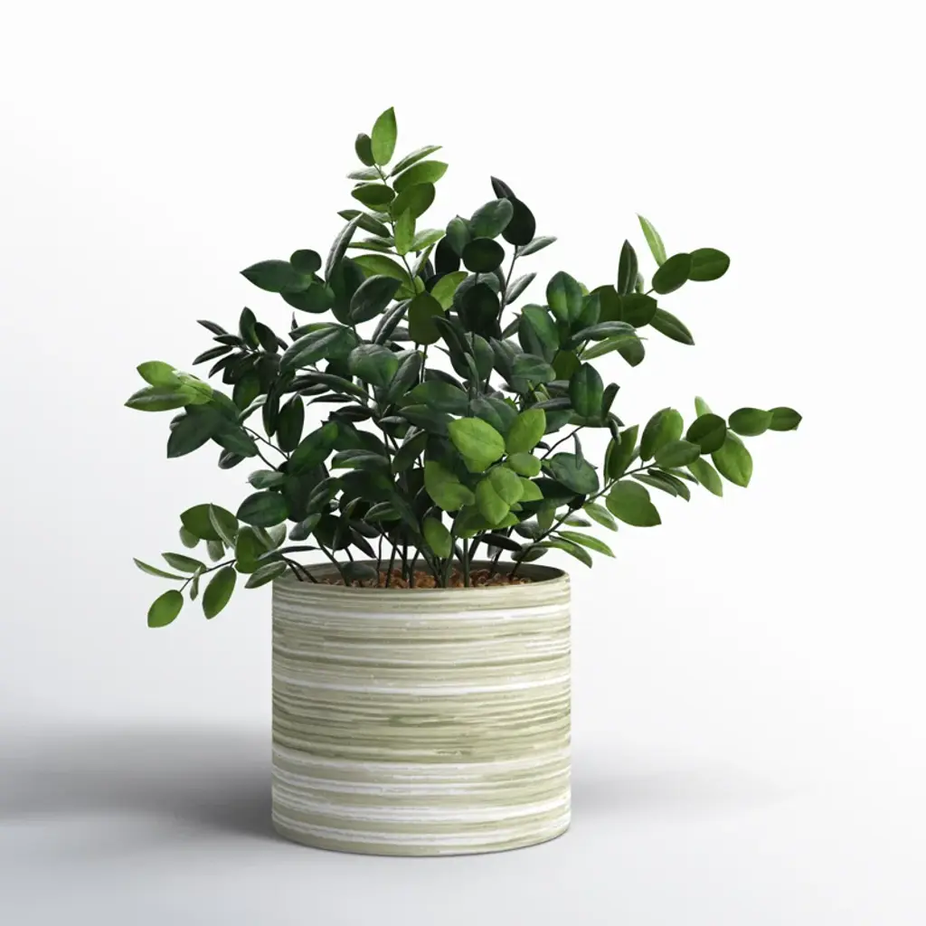 Traditional Plastic Textured Artificial Foliage Plant In Pot