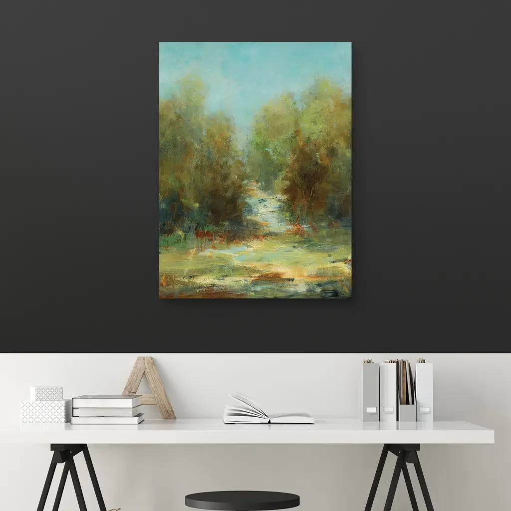 A Walk In The Woods By Lisa Ridgers Canvas Art Print - Green - 30 X 40