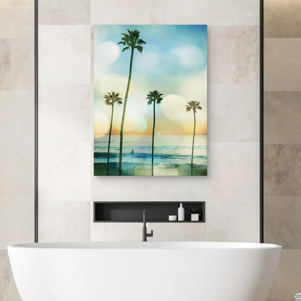 Sunset Surfer By Devon Davis Canvas Art Print - Blue - 30 X 40