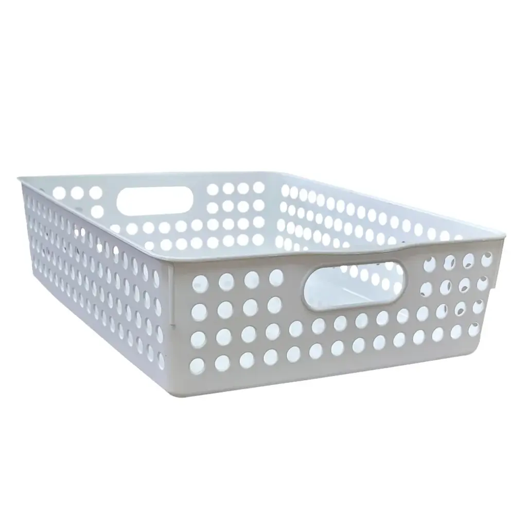 Ybm Home Plastic Paper Organizer Basket Tray For Office Desk, Perforated Storage, - 1 Pack
