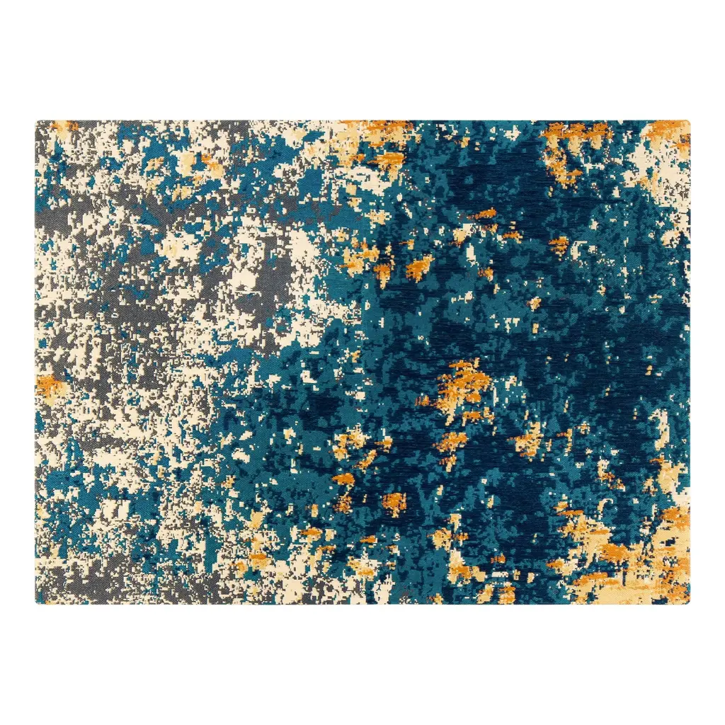 Jani 40" X 54" 1/2" Rug'd Chair Mattm - Bilbao Blue & Orange