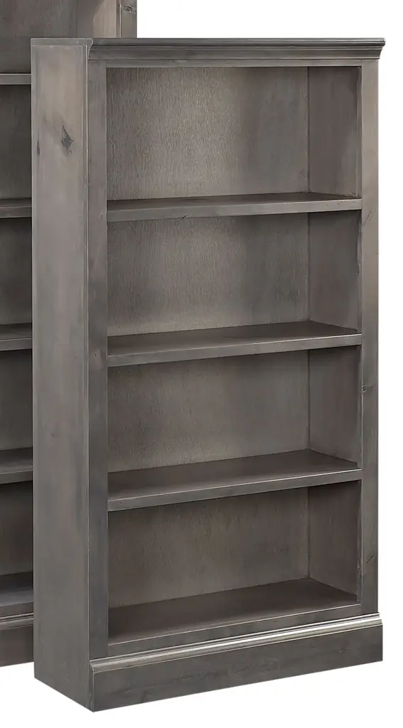 Transitional 60" Bookcase With 3 Fixed Shelves