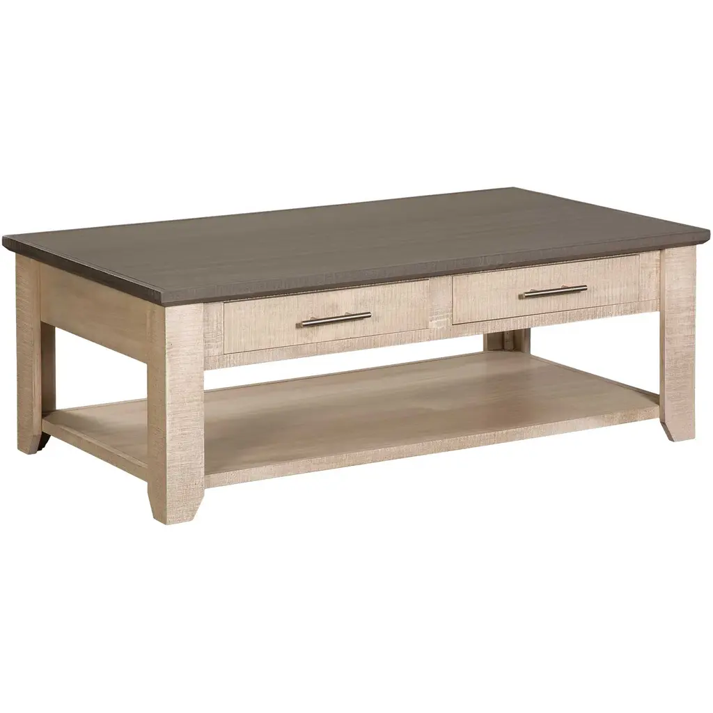 Rustic White Triangular Coffee Table, White