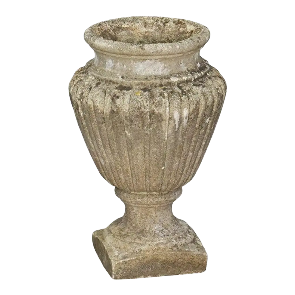English Garden Stone Urn Vase Or Planter Pot In The Classical Style