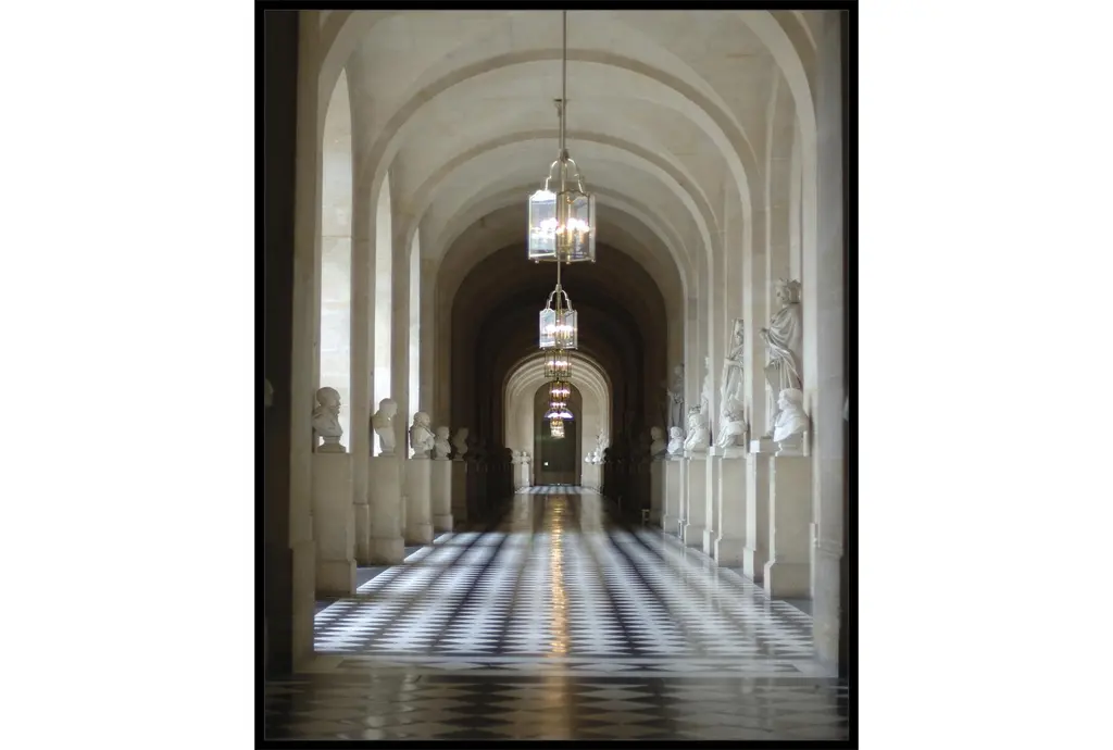 40"x50" Great Hall With Black Frame | Vertical | Photography | Architecture | Framed Canvas Art