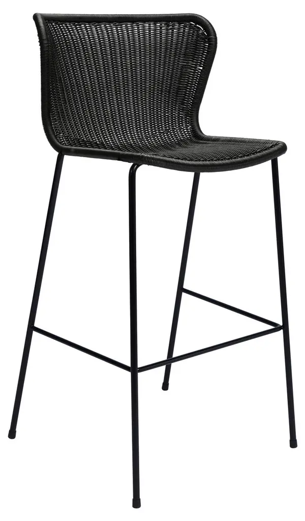 Caden Outdoor Barstool, Black