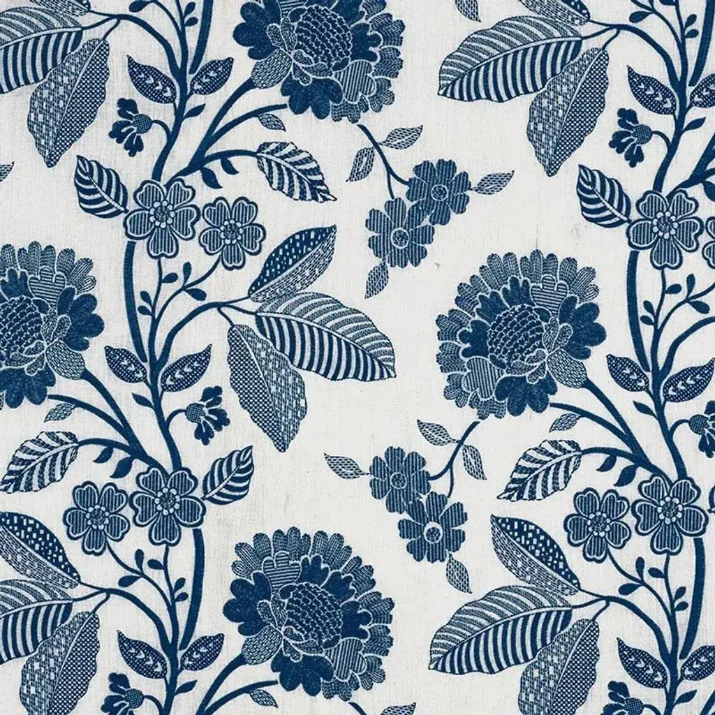 Schumacher Elspeth Fabric In Indigo