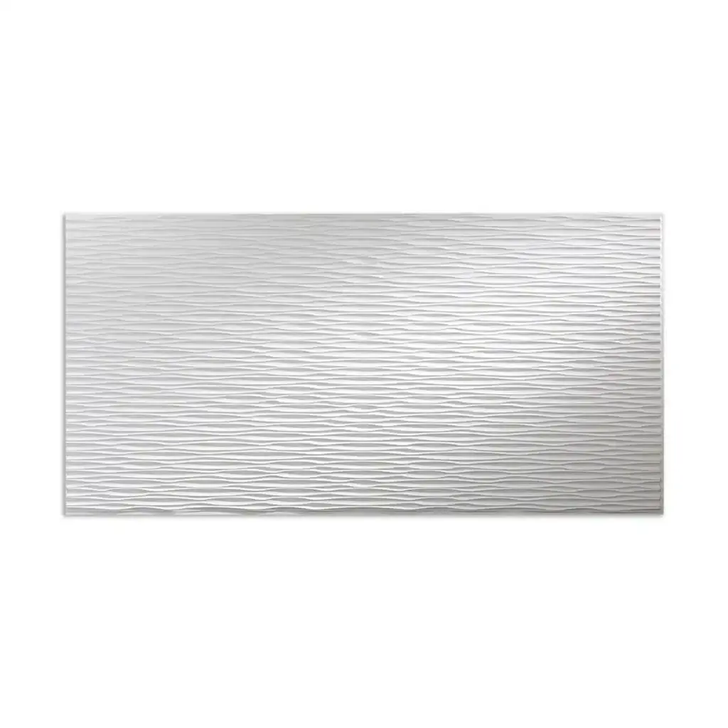 Fasäde Dunes Horizontal 4-Foot X 8-Foot Pvc Wall Panel In Gloss White - 4 X 8