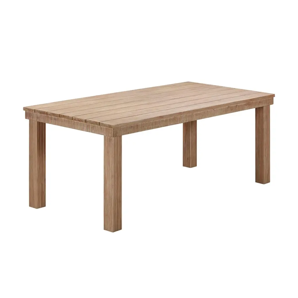 Declan Rectangular Outdoor Dining Table, Natural Eucalyptus