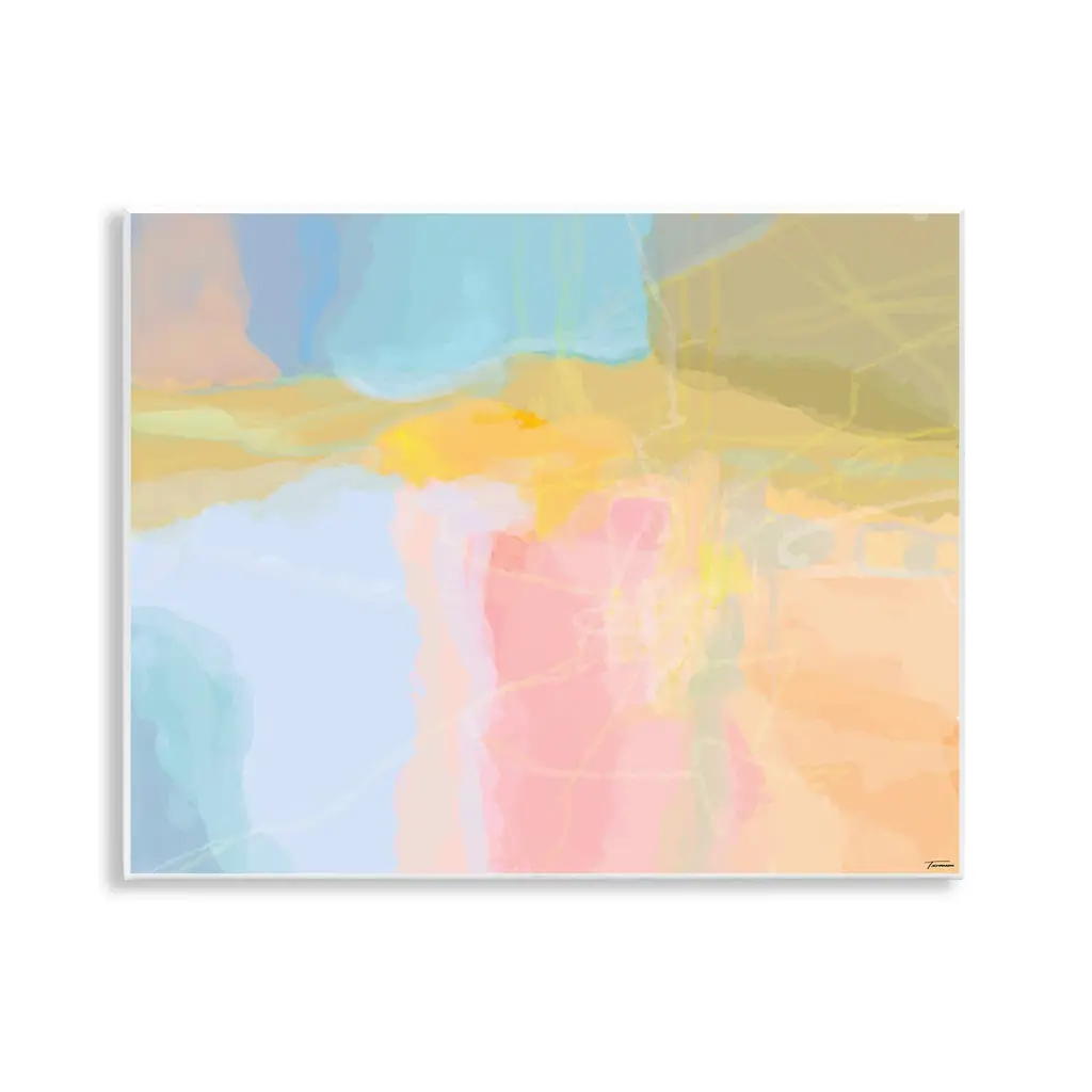 Stupell Pastel Collaged Pattern Wall Plaque Art Design By Michael Tienhaara - 14 X 11