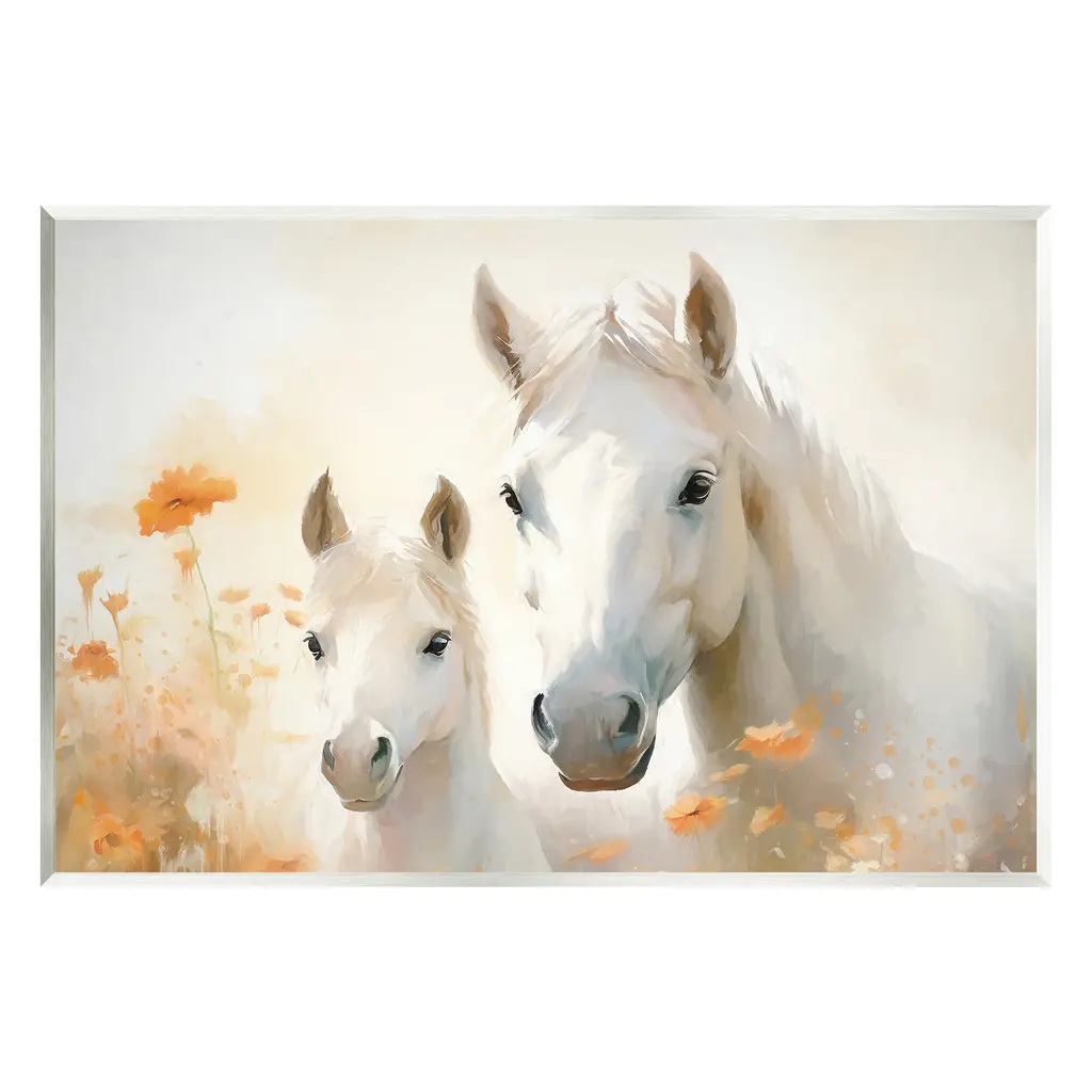 Stupell Horse & Foal With Flowers Wall Plaque Art Design By Ramona Murdock - 15 X 10