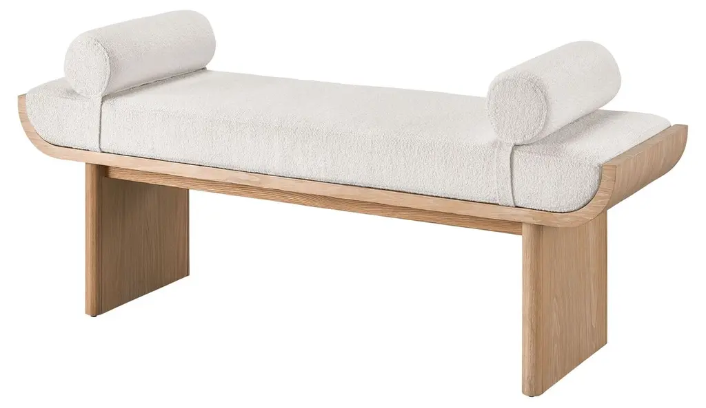 Avani Bench, Natural/plush White