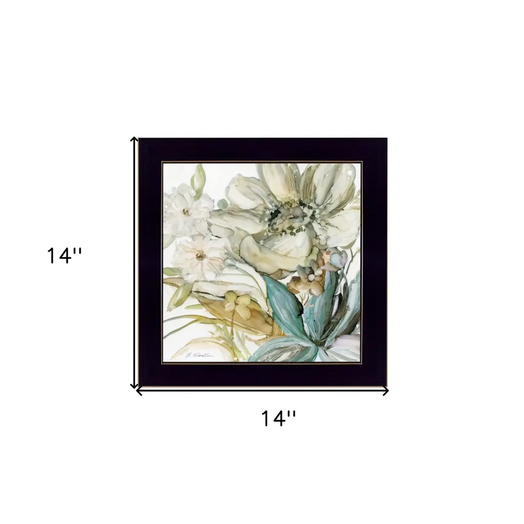 Sea Glass Garden Ii 1 Black Framed Print Wall Art - Black