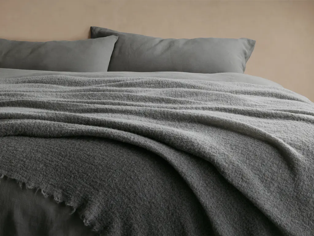 Italian Alpaca Boucle Bed Blanket