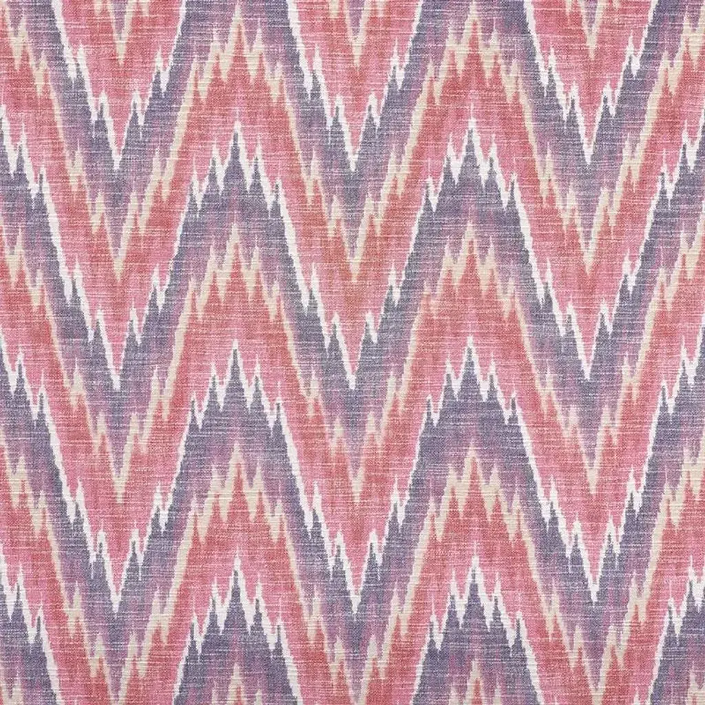 Schumacher Ibiza Flamestitch Fabric In Berry