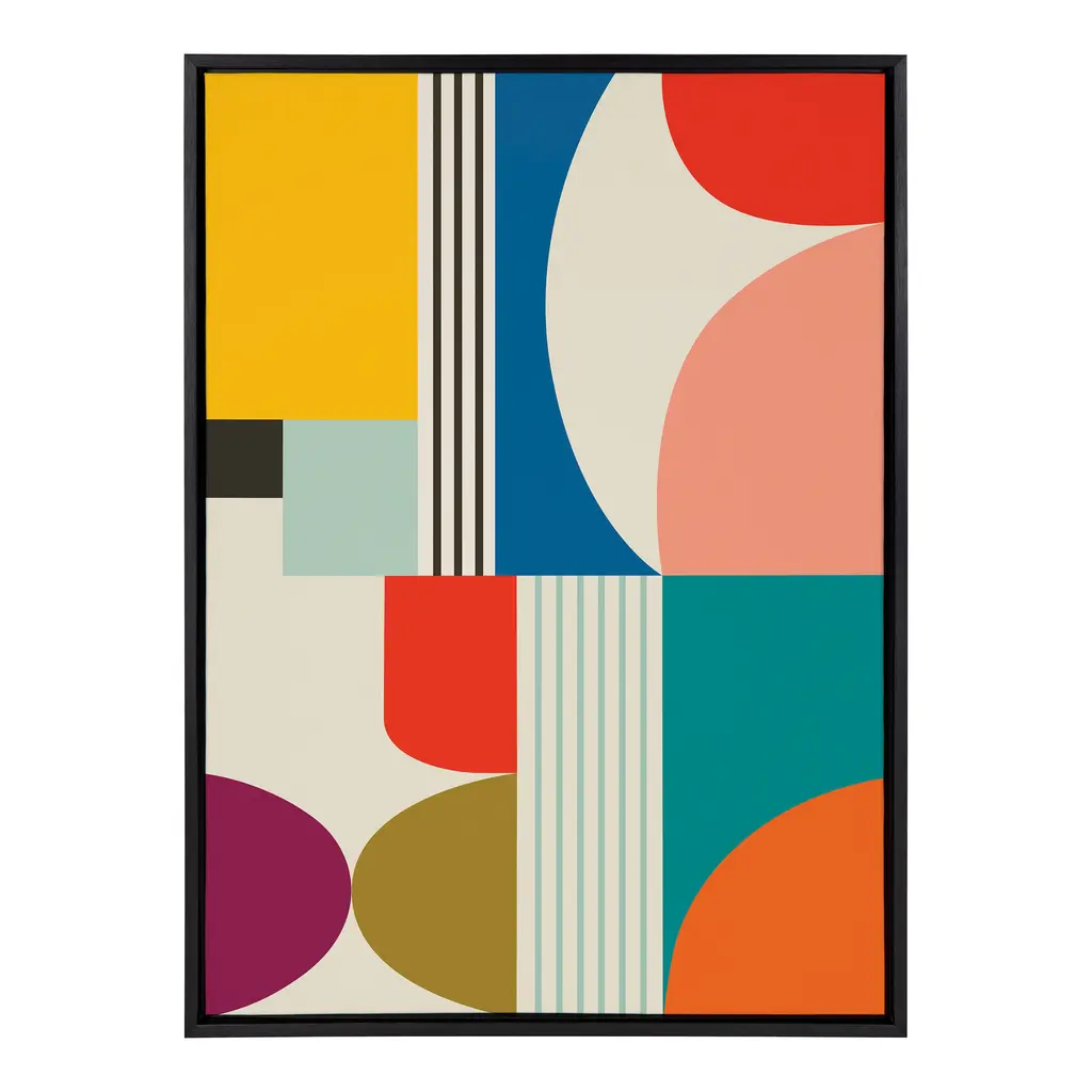 Kate And Laurel Sylvie Mcm Pattern Framed Canvas By Rachel Lee - 28x38 - Plastic - Black