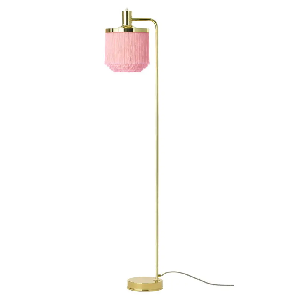 Fringe Floor Lamp, Pale Pink