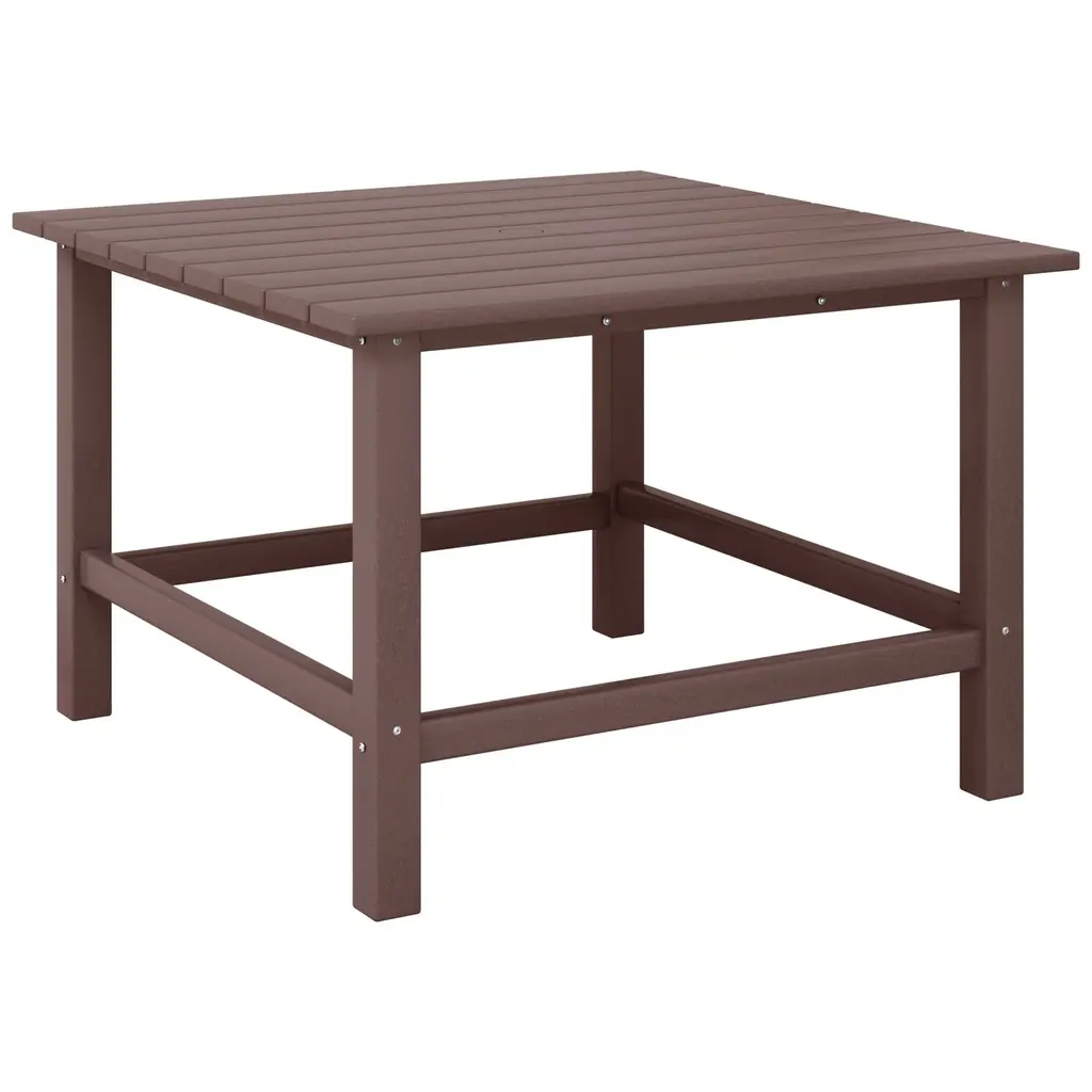Polytrends Laguna Kids Outdoor 31" Square Poly Dining Table - Dark Brown