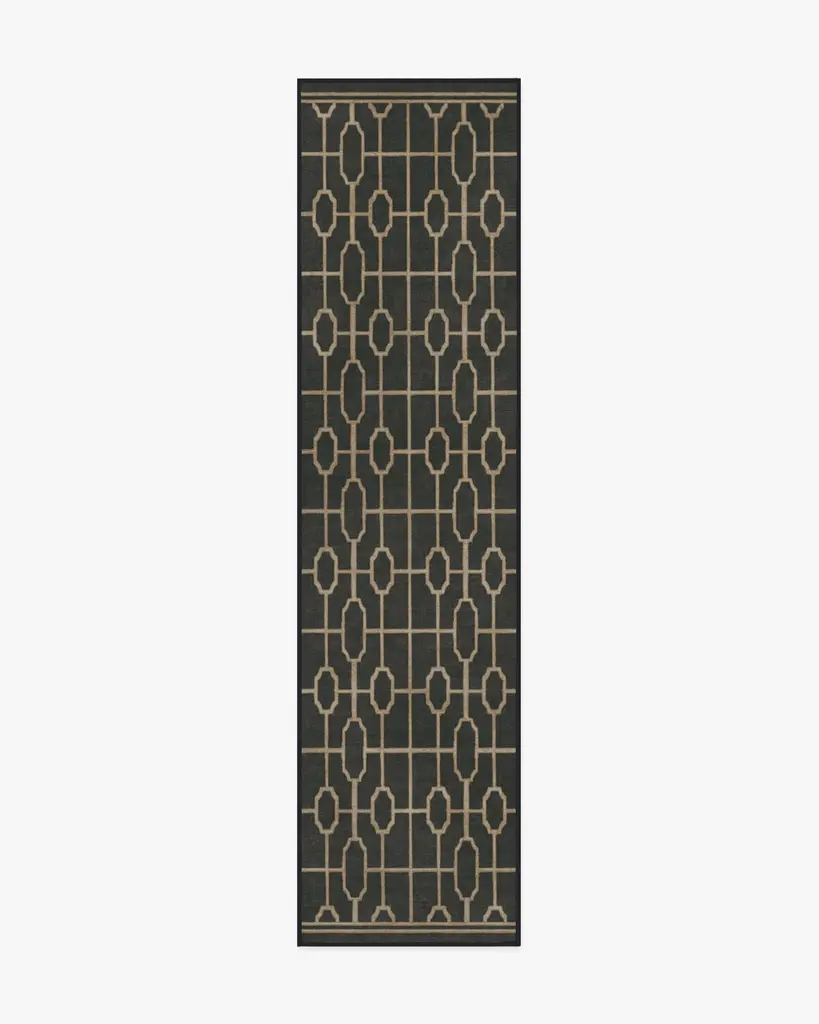 The Hiltons Diana Trellis Black & Gold Rug