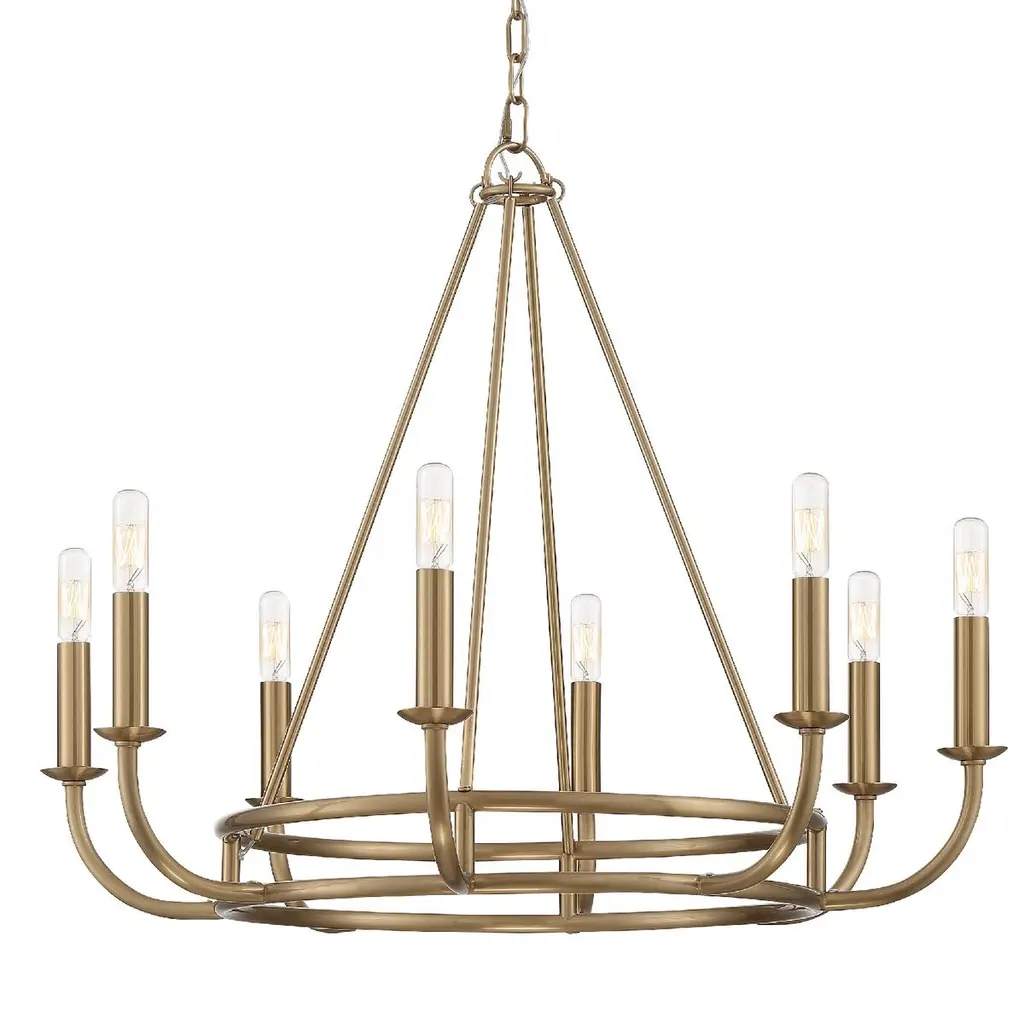 Bailey 8-light Chandelier, Aged Brass
