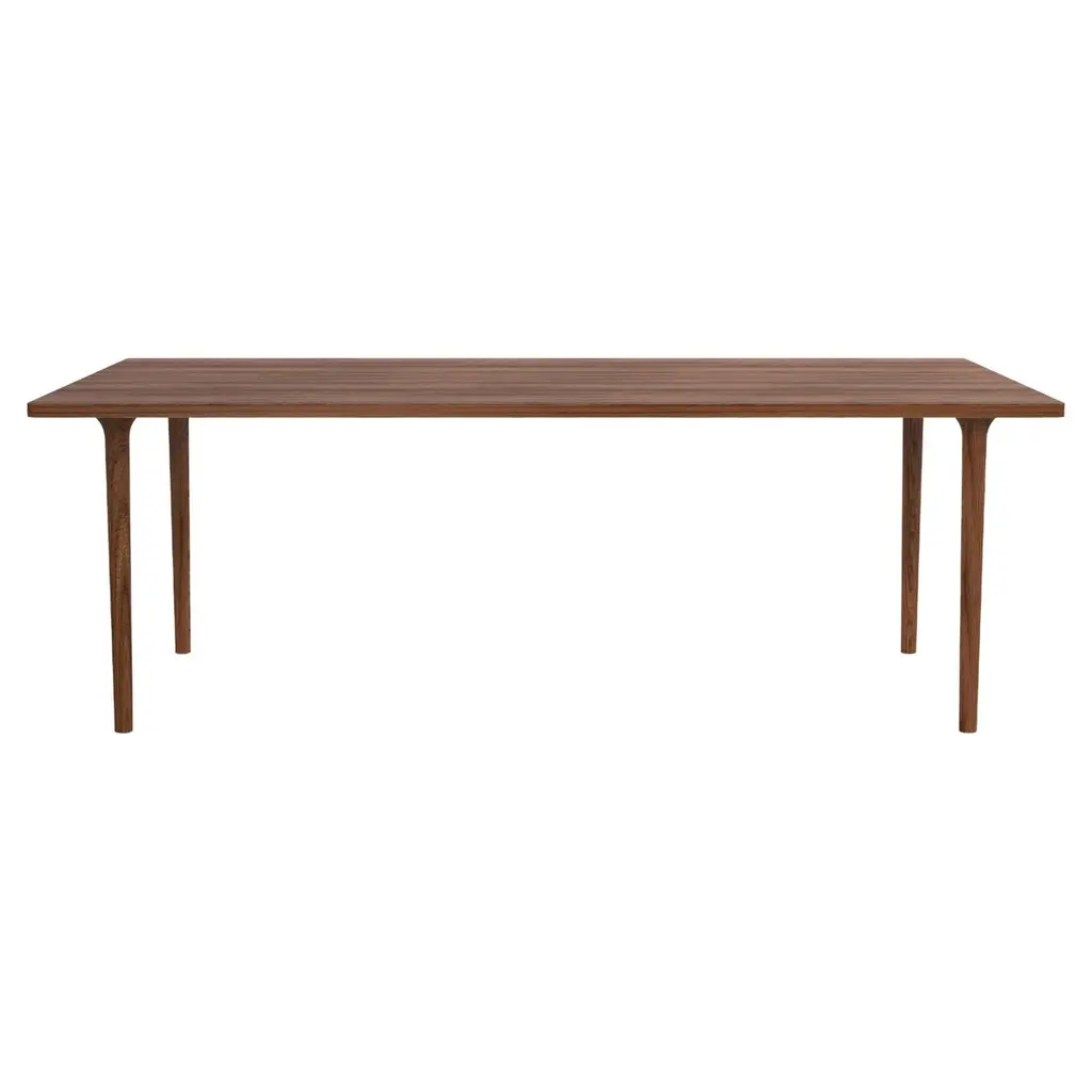 Minimalist Modern Table In Walnut Wood Rectangular