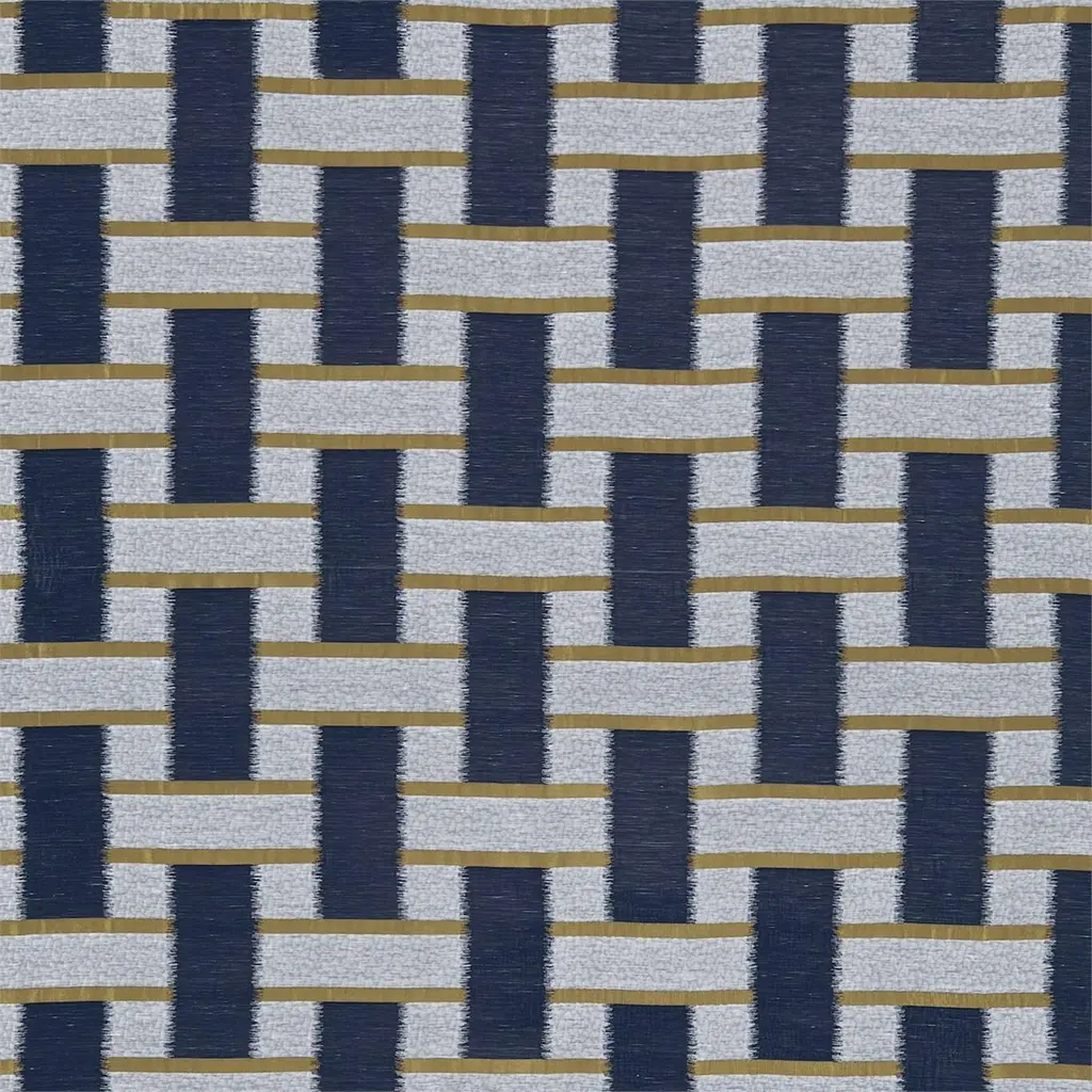 Harlequin Saki Fabric In Indigo/ochre