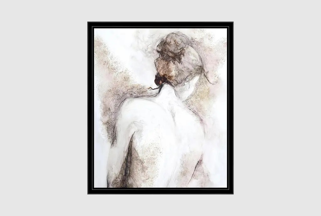 22x26 Elegance With Black Frame | Framed Canvas Art | People | Print