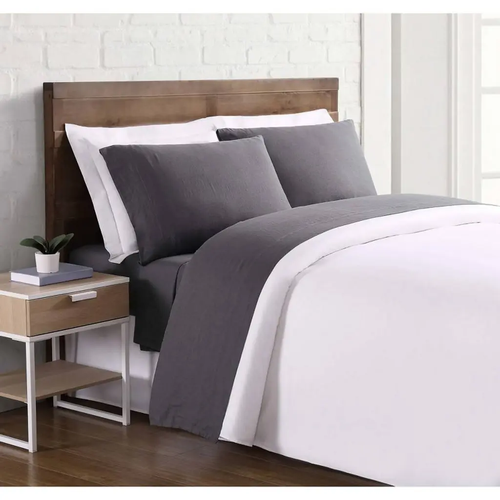 Brooklyn Loom California King Linen Sheet Set Charcoal