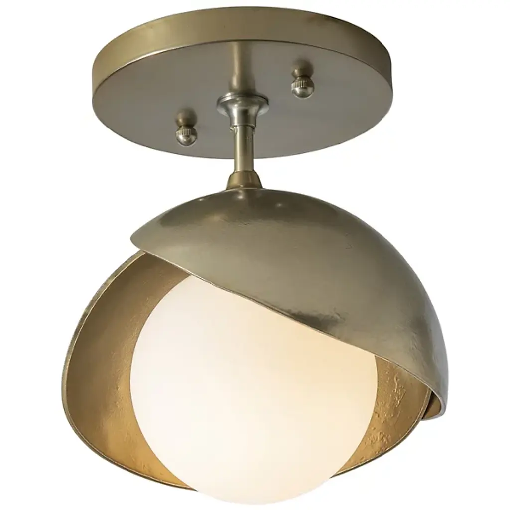 Brooklyn 1-Light Double Shade Semi-Flushmount