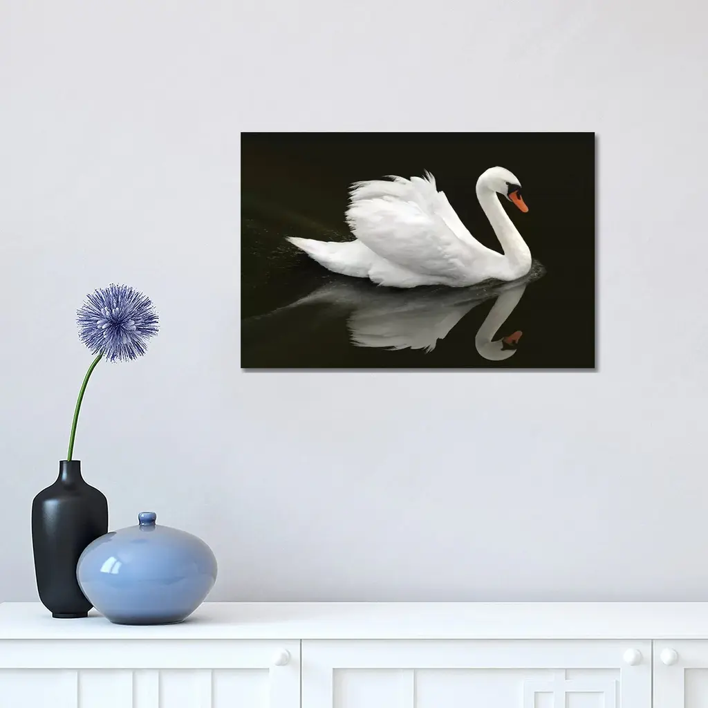 Icanvas "Swan" By Ben Heine Canvas Print - 18x26x1.5