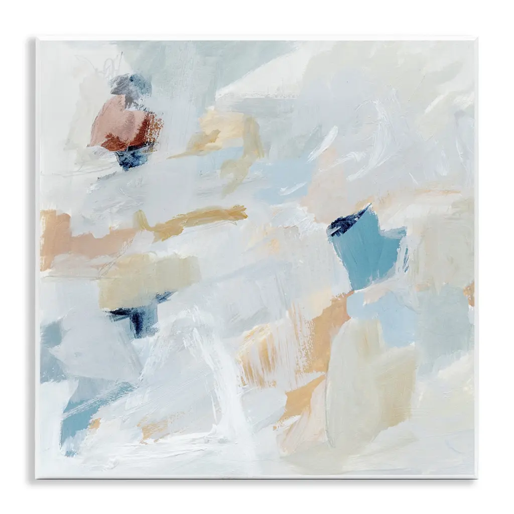 Stupell Subtle Abstract With Blue Wall Plaque Art Design By Victoria Barnes - 12 X 12