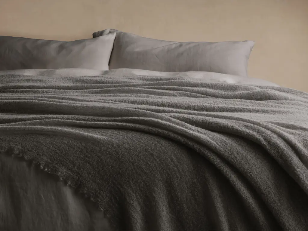 Italian Alpaca Boucle Bed Blanket