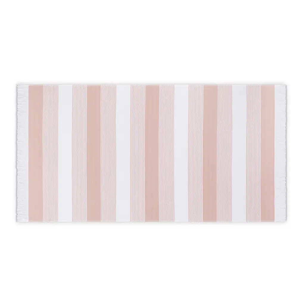 Karina Herringbone Pestemal - White/seafoam