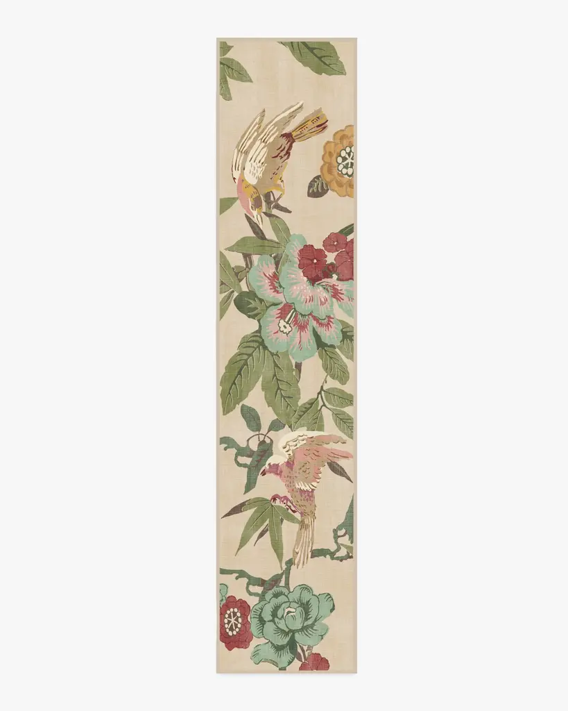 Sanderson Bamboo & Bird Blush & Jade Rug