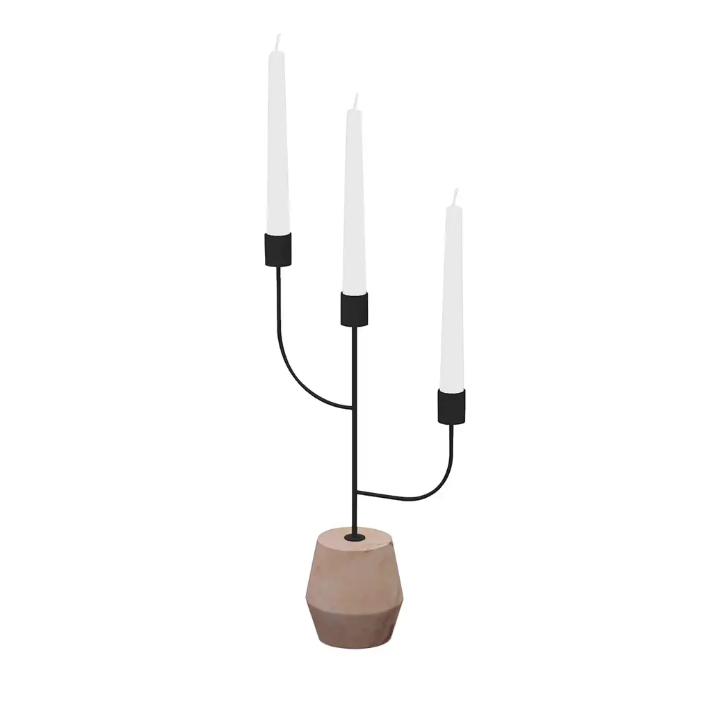 Rami Pink Portogallo And Black Candle Holder
