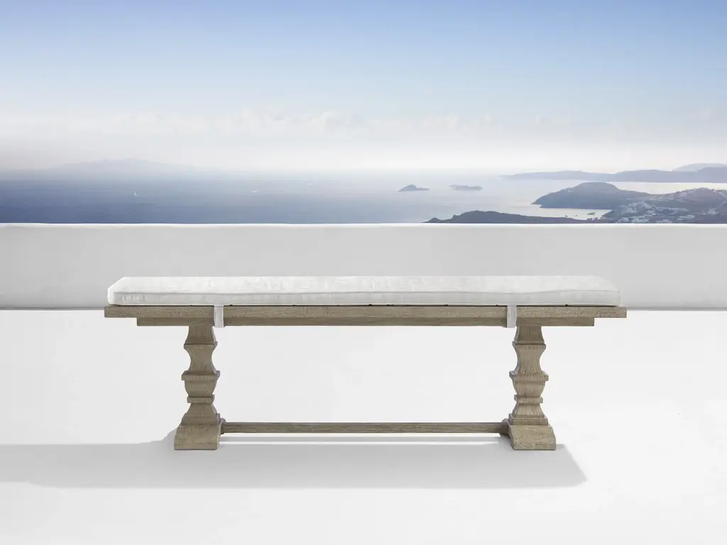 Hamptons Outdoor Dining Bench With Cushion